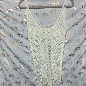 Chic White Knit Women's Swim Coverup